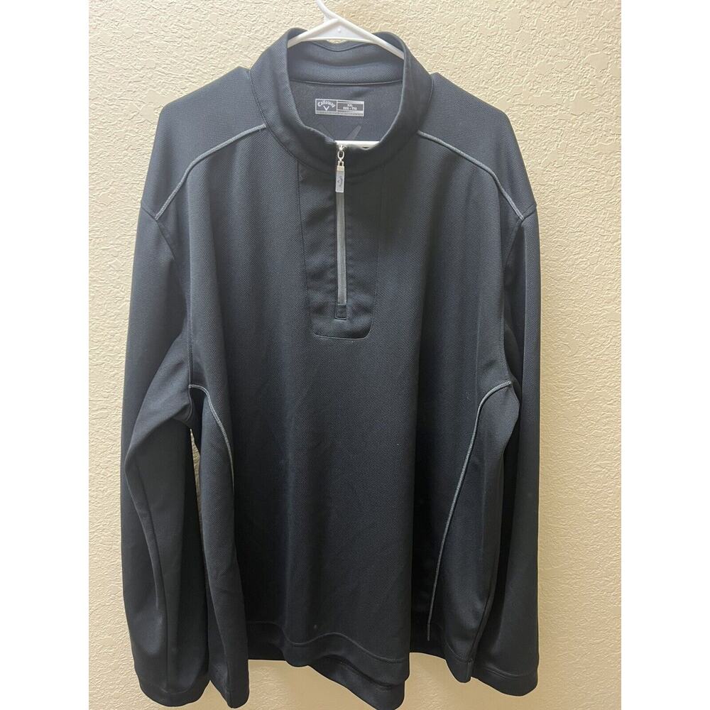 Callaway Men's Black Quarter Zip Long Sleeve Golf Pullover Size XXL